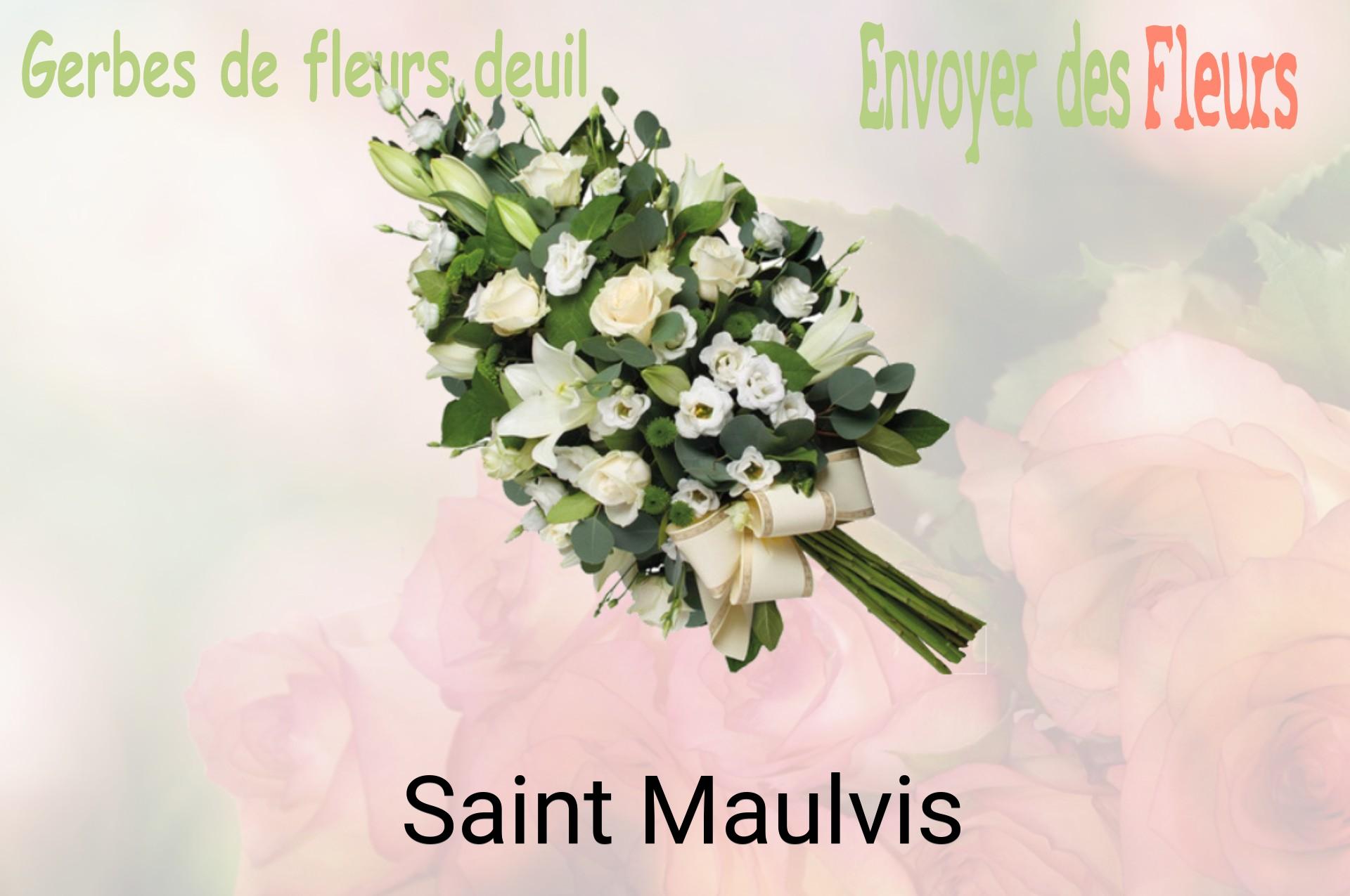 Gerbe de fleurs de deuil livrée à Saint-Maulvis